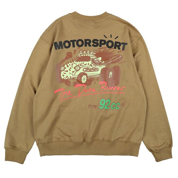 

men's hoodies & sweatshirts catcus jack motor sport cross letter print mens crew neck harajuku oversized high street casual, Black