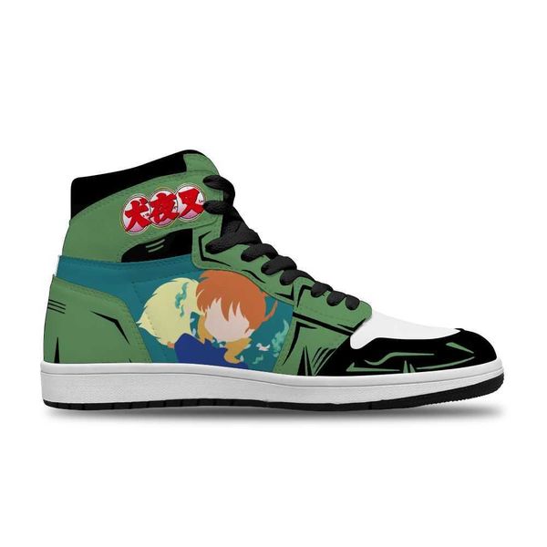 

2021 japanese anime inuyasha diy handsome running non-slip casual shoes for men's fashion sneakers high basketball shoes