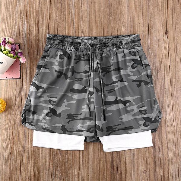 

men's shorts mens gym training lined workout sports casual men summer fitness running short quick dry m-2xl, White;black