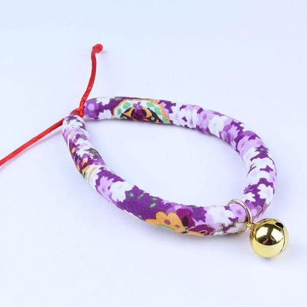 

cat collars & leads pet dog collar bell jewelry japanese style wind adjustable cloth small supplies