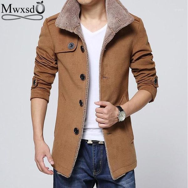 

men's jackets autumn winter mens woolen jacket and coat casual wool slim fit men trench clothes, Black;brown