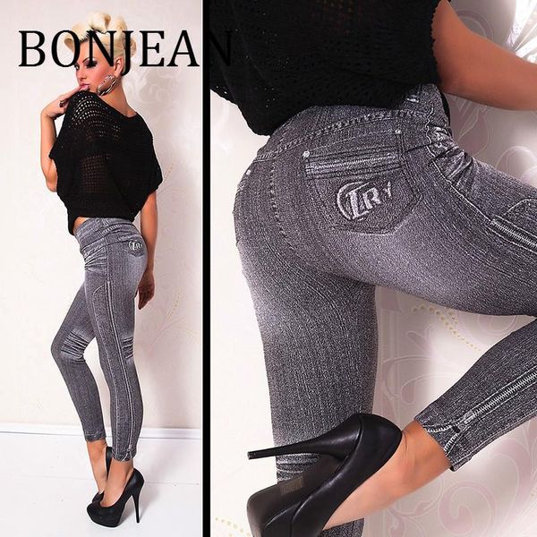 

women's leggings bonjean woman trendy super deal jeans type legging work out gray fashion style demin bj1919, Black
