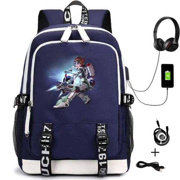 

backpack apex legends student casual school bags for teenagers cartoon usb travel lapshoulders zipper bookbag