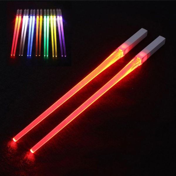 

led lightsaber chopsticks light up durable lightweight kitchen dinning room party portable safe tableware