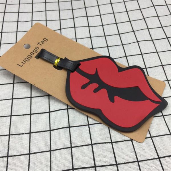 

toiletry kits funny lip lipstick diamond women girls travel luggage name tag holder