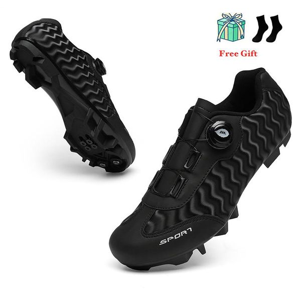 

cycling footwear shoes men spd cleats bicycle sneakers sapatilha ciclismo racing sports self-locking mountain flat mtb bike shoe, Black