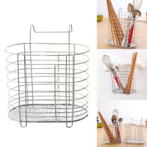 Küche Lagerung Organisation Dish Rack Abtropffläche Trocken Organizer Besteck Halter Utensil Werkzeug Waschbecken Stahl P1U7