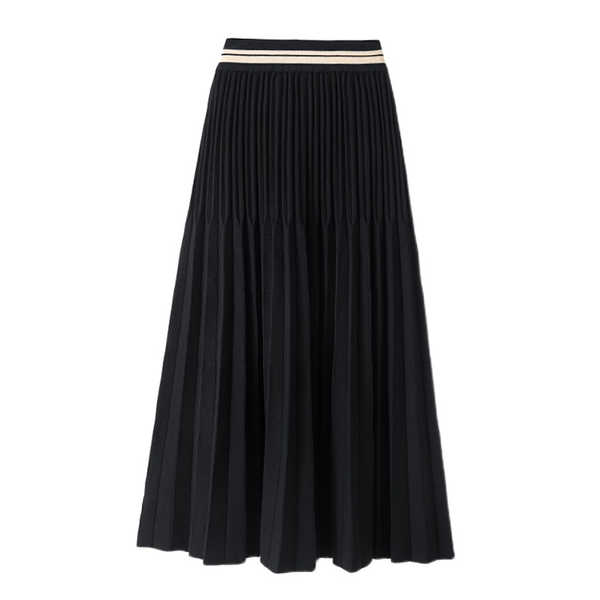 

4xl knitted solid color black long female plus large size oversized vintage high-waisted women's skirts clothes 2021 spring 6593
