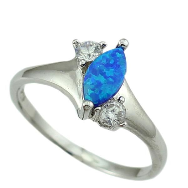 

wedding rings blue fire opal cz silver plated fashion jewelry for women or780, Slivery;golden