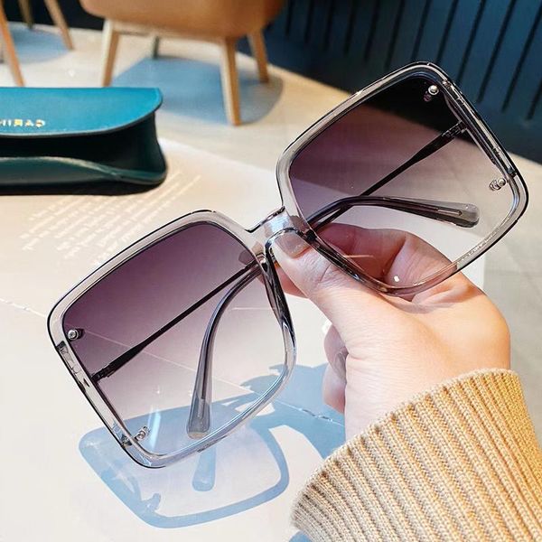 

sunglasses 2021 women big frame european and american fashion glasses slimming trend sunglass, White;black