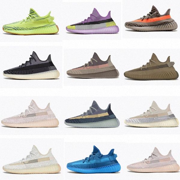 

2020 static 3m reflective shoes belgua 2.0 semi frozen yellow 350 v2 shoes designer men women trainer sneakers eur 3 l8wf#, Black