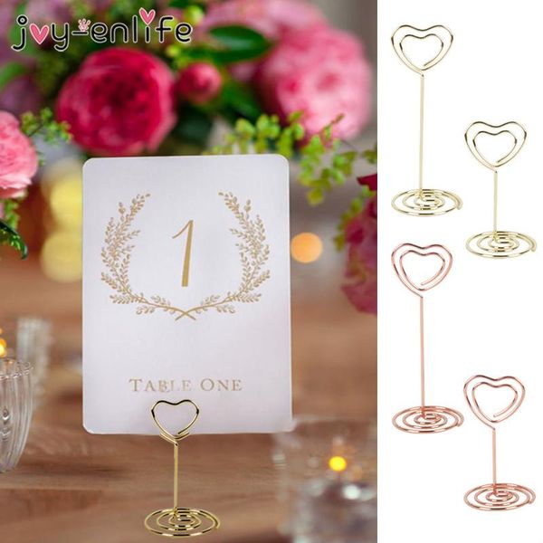 

party decoration 5/10pcs heart shape place memo card hold stand wedding table decorations po number metal clips holder baby shower birthday