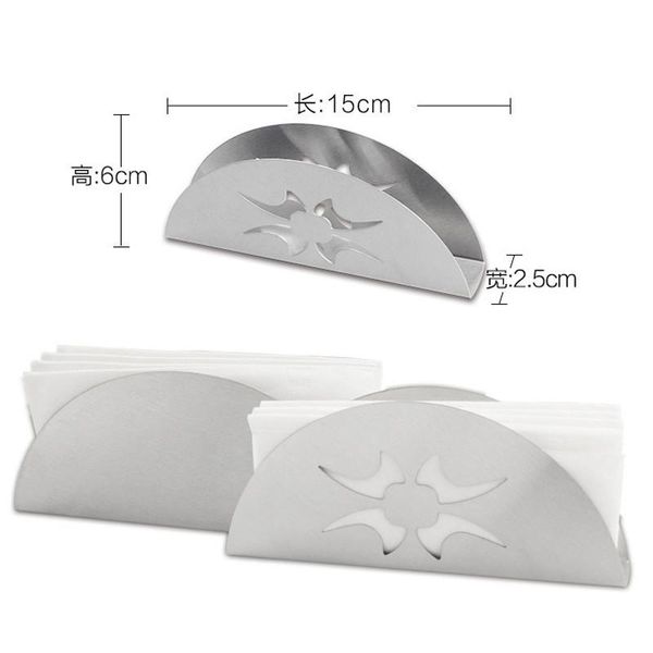 

napkin rings 100pcs/lot wholesale stainless steel tanding counter kitchen holder paper towel holds stand tool