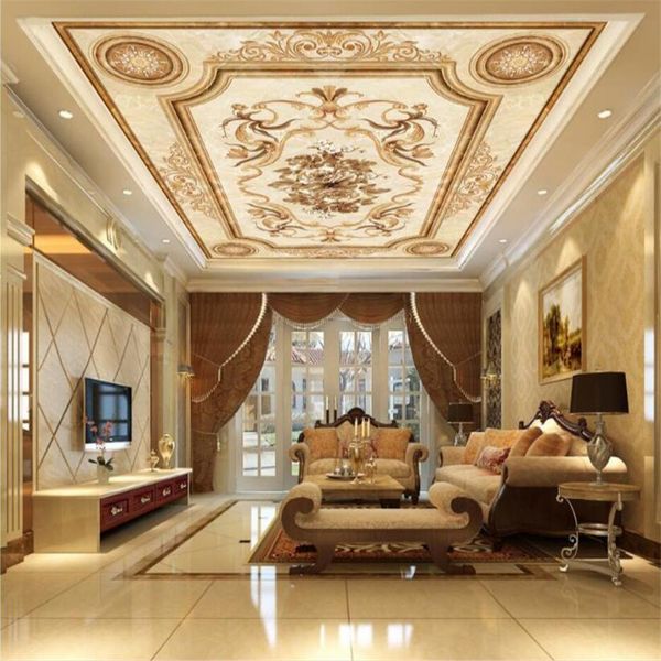 3d papel de parede stile europeo soggiorno soffitto carta da parati personalizzata hotel murale hotel ristorante tetto decorazione del soffitto