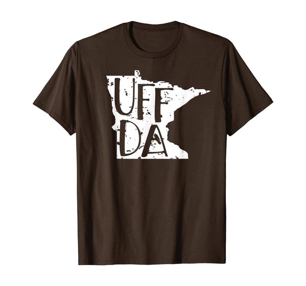 

uff da minnesota slang t-shirt grunge look, White;black