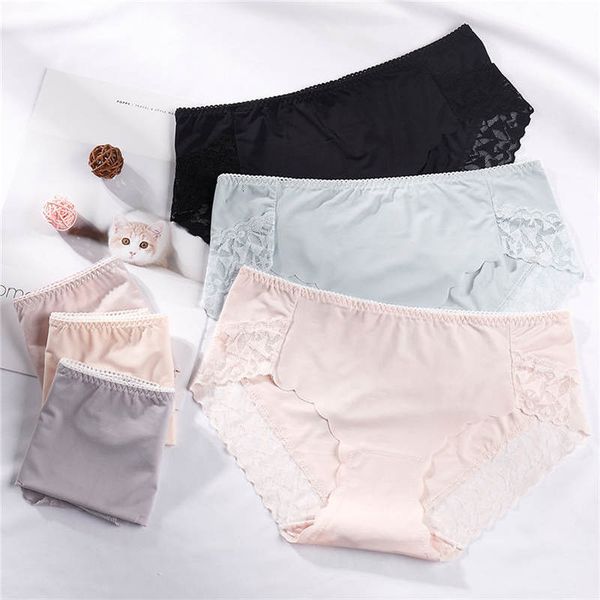 

salablewomen safety broek womens underwear mid taille slips breathing soft stretch panties short ladies 661nk10, Black;pink