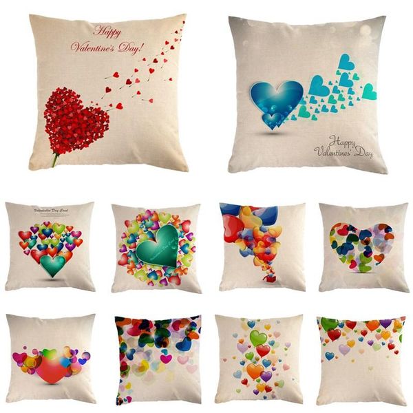 

cushion/decorative pillow colorful love valentine's day decoration linen cover for couple red heart shape cushion home sofa car 45*45cm