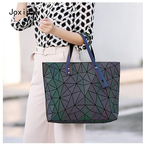 

evening bags women's large-capacity holographic laser handbag irregular geometric luminous girl shoulder bag lapoffice big