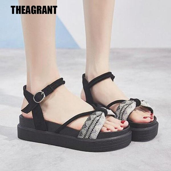 

dress shoes theagrant 2021 high heels bohemian women sandals summer soft woman pumps gladiator beach flat platform wss3030, Black