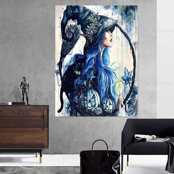 

paintings halloween witch prints and posters modern canvas painting wall art pictures for living room bedroom home decoration