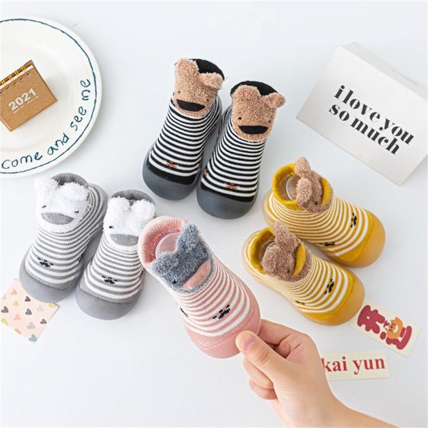 

first walkers 0-4y baby sock shoes spring autumn style toddler non-slip rubber cartoon indoor infant socks boot