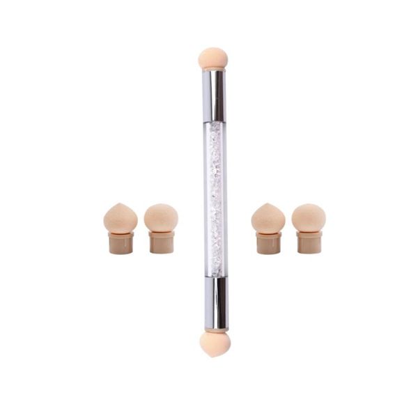 

nail art decorations acrylic brush dual tipped sponge diy ombre nails blooming, Silver;gold