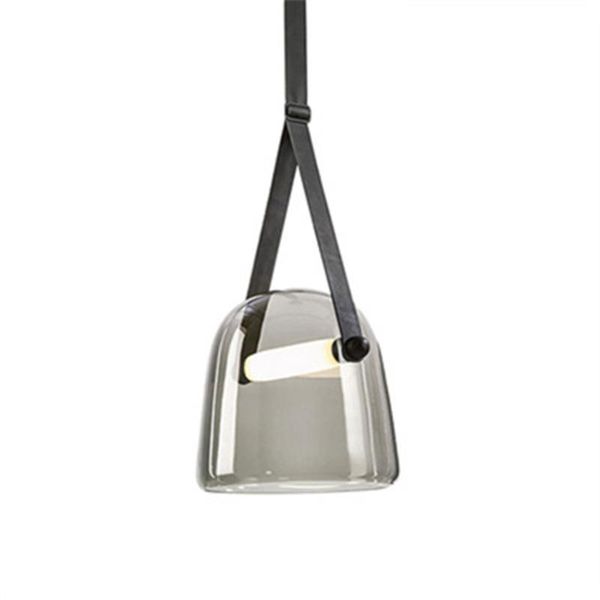 

pendant lamps northern europe post modern creative glass lamp art leather bedside bedroom model room led bulbs cord