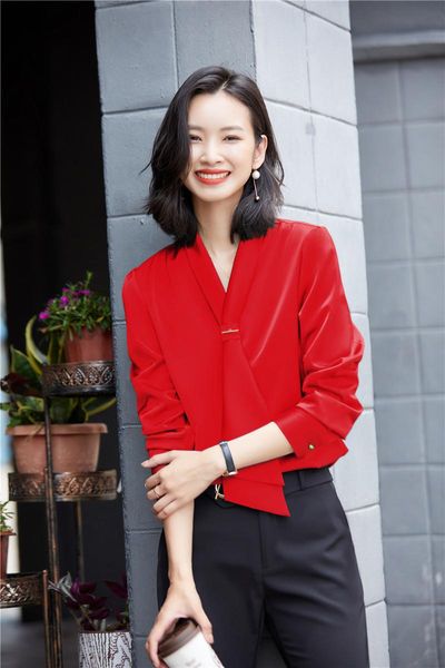

fashion blouses shirts for women styles long sleeve autumn winter blouse shirt clothes ladies office blusas elegant blue, White
