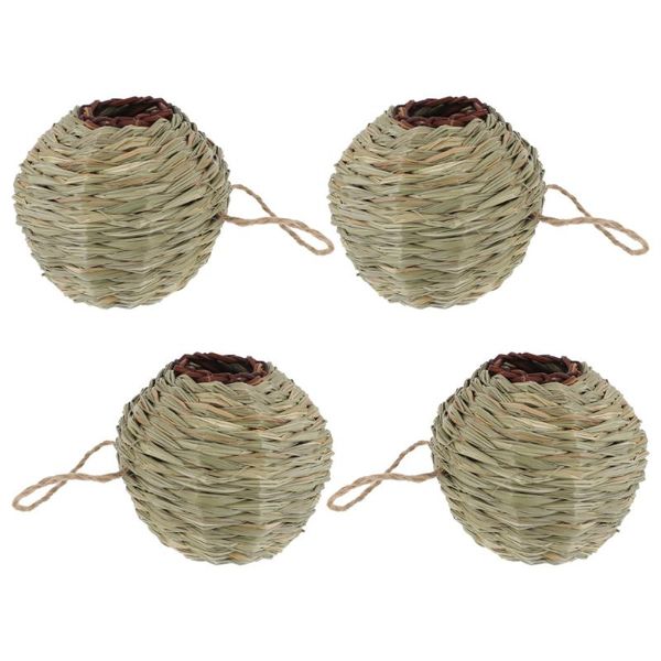 

bird cages 4pcs grass handwoven house simulation birdhouse resting place for birds