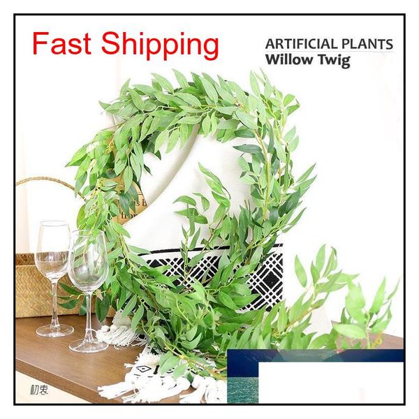 

artificial plants silk willow garland wreath rattan fake vines twigs hanging silk green leaf diy home wedding wall party decoration yn keefr