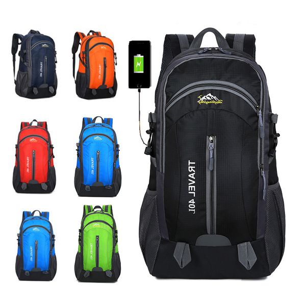 

40l waterproof backpack hiking bag cycling climbing travel outdoor s men women usb charge anti theft sports