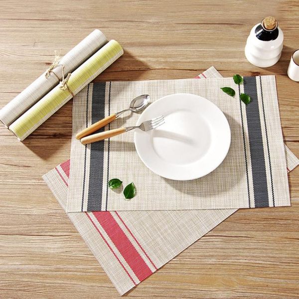 

table runner placemat for dining waterproof insulation pvc placemats kitchen non-slip cup mat tableware pads 10