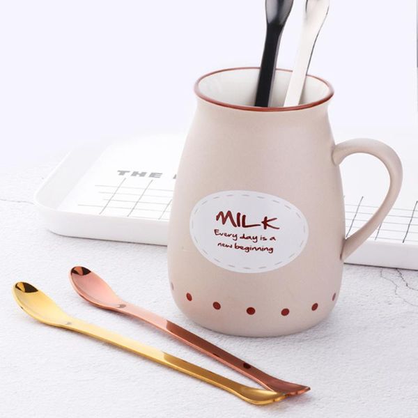 

spoons stainless steel double-end spoon drinks stirring seasoning powder scoop creative tableware (golden)