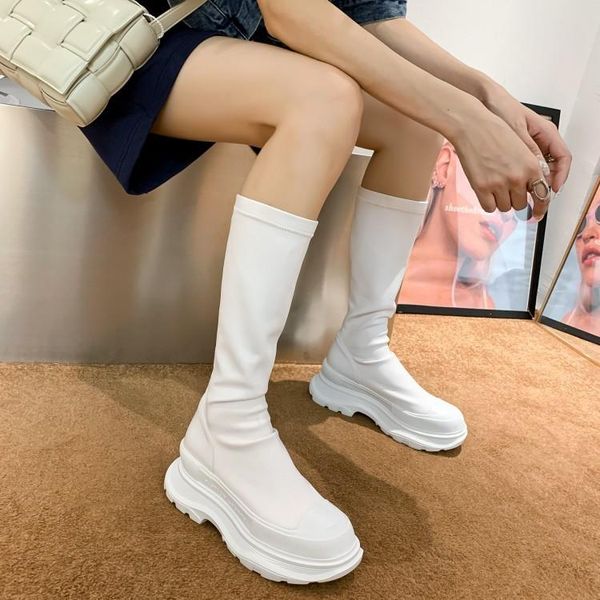 

boots bright2021 autumn / winter korean of thin elastic with thi soles and long sleeves, Black