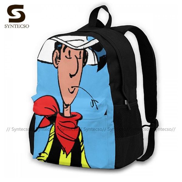 

lucky luke backpacks polyester primary school youth backpack lightweight basic bags