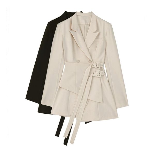 

casual white black loose comfortable long sleeve blazer high waist korean blazers coats q098