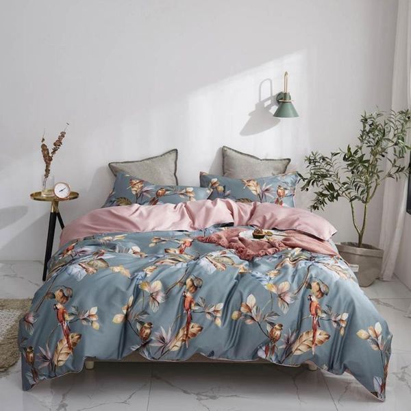 

bedding sets birds leaves flowers bedlinens silkly egyptian cotton set  king size sheet duvet cover