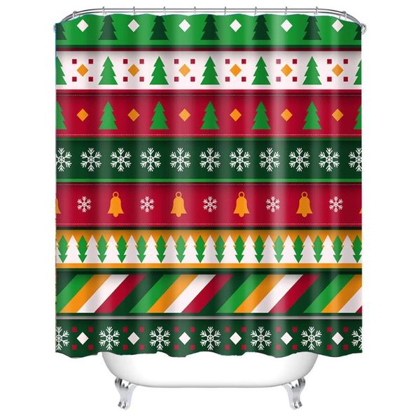 

shower curtains winter christmas year colourful present geometric blue and brown presents curtain