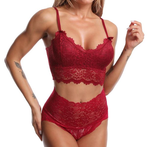 

bras sets women underwear set femme invisible lingerie lace bra and panty two piece transparent brassiere, Red;black