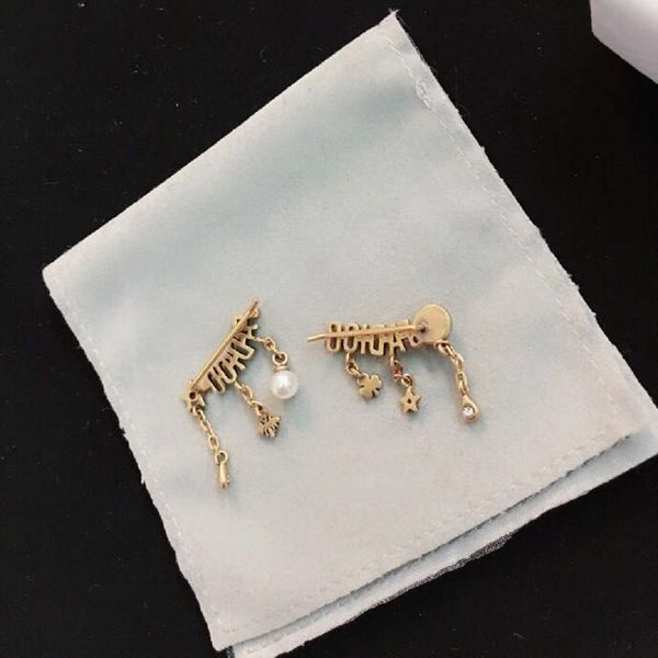 

charm earring d bee tassel pearl 925 silver needle high quality, Golden