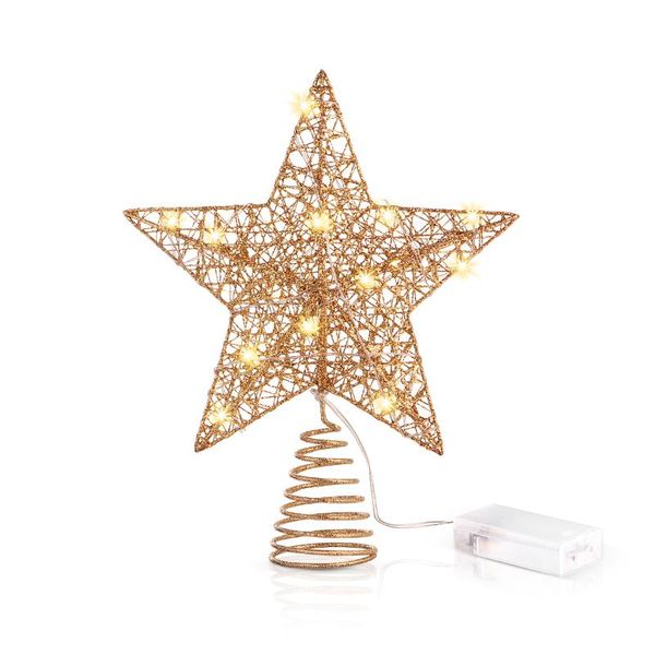

christmas decorations unomor 20 x 24 tree er star with led string lights for home party decoration (champagne gold)