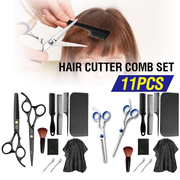 

hair scissors professional hairdressing kits barber cutting cut thinning cape tail comb set