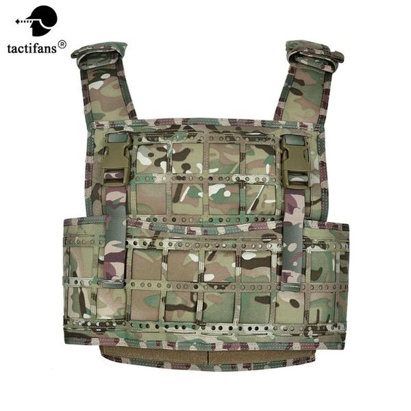 

tactical vest plate carrier 1000d nylon laser cut pals webbing molle compatible adjustable waist belt hunting accessories, Camo;black