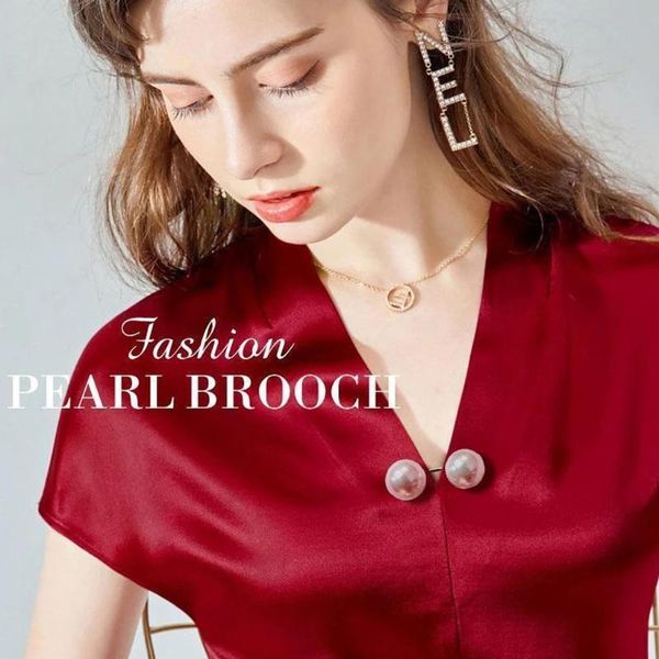 

pins, brooches women's fashion and light proof pearl brooch pin silk scarf buckle wild badges backpack cute pins #t2p, Gray