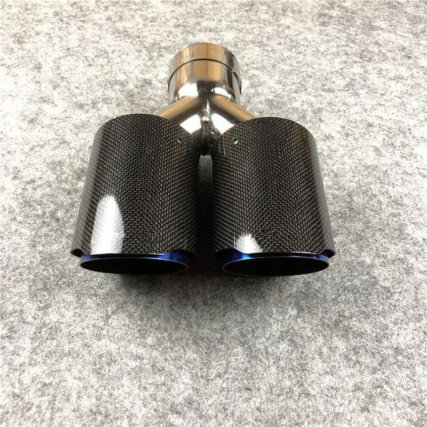 

one piece : akrapovic exhaust end pipes auto glossy carbon blue steel car tail tips for universal muffler