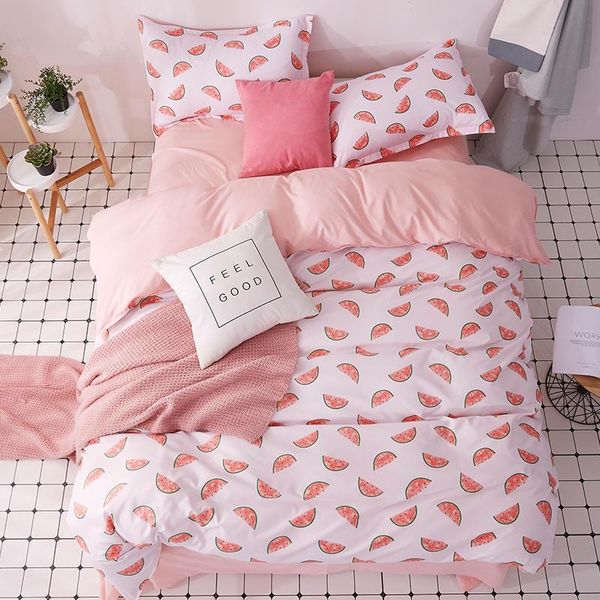 

bedding sets 2021 watermelon pineapple radish pear pattern set classic ab side bed sheet pillowcase comforter