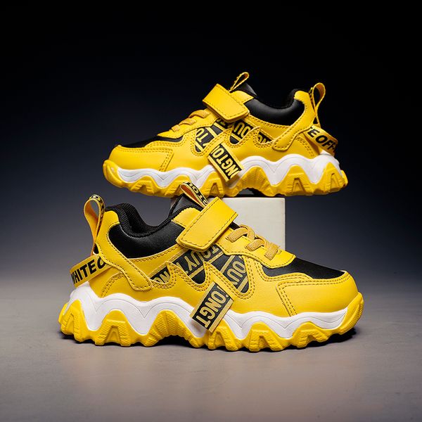 

sneakers kids shoes breathable leather wear-resistant platform boys casual shoes chaussures enfants pour support dropshipping 210303, Black