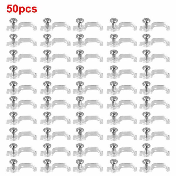 

50/100 mounting brackets clip one-side fixing clips for led strip light bar