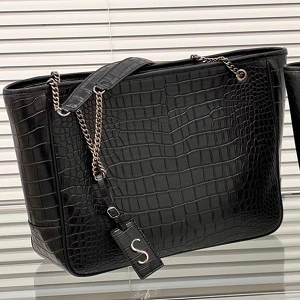 

designer tote luxury purses handbag women shoulder bags women's original leather fashion brand silver chain alligator letter handbags