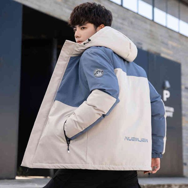 

men's 2021 winter new thickened cotton down et men's casual fashion, Black